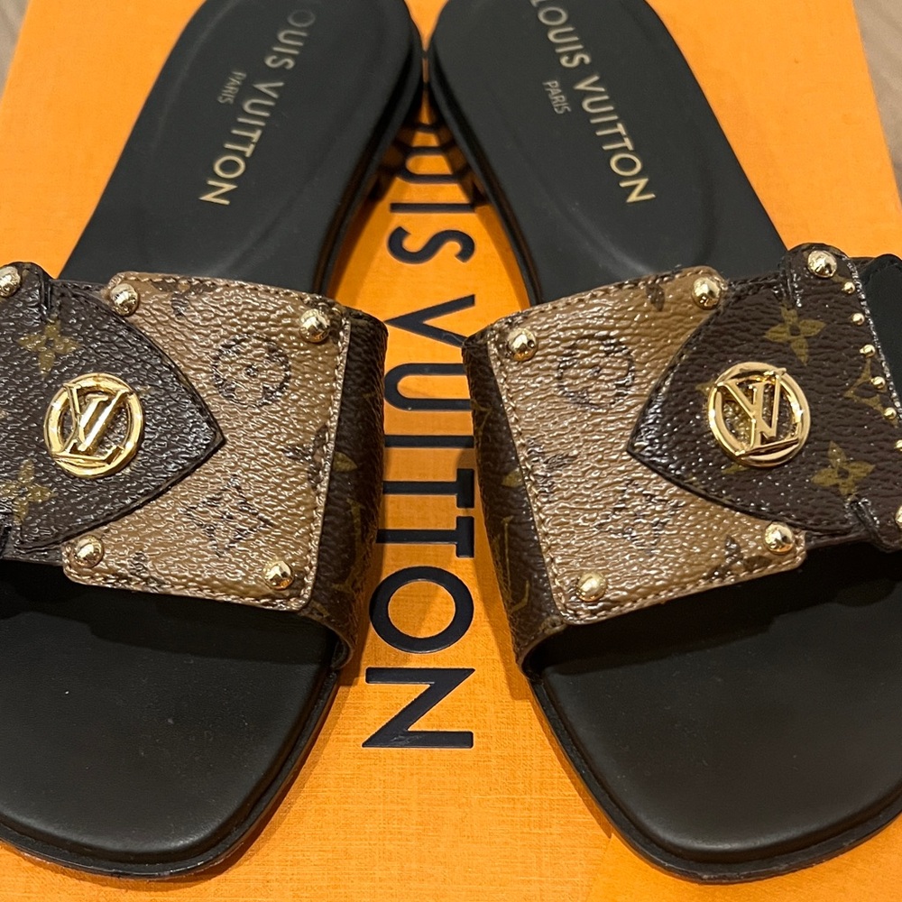 Louis Vuitton Monogram Frame Flat Mule - Size 36